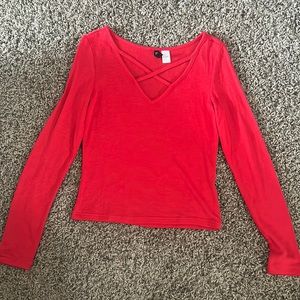 Divided Red Long Sleeve Small